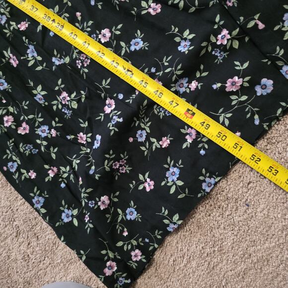 Vtg Floral Midi Dress Womens 8 Cottagecore Peasant Prairie Button Up Boho Retro - Picture 9 of 9